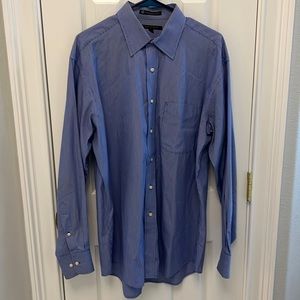 Tommy Hilfiger Striped Long Sl Shirt~TLC The Lifetime Collar~Size Large~16~34-35